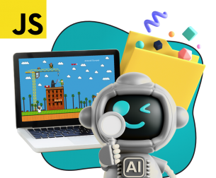Язык программирования JavaScript + AI. Проектное обучение + геймификация + AI-помощники - КИБЕРшкола программирования для детей, компьютерные курсы для школьников, начинающих и подростков - KIBERone г. Рязанский